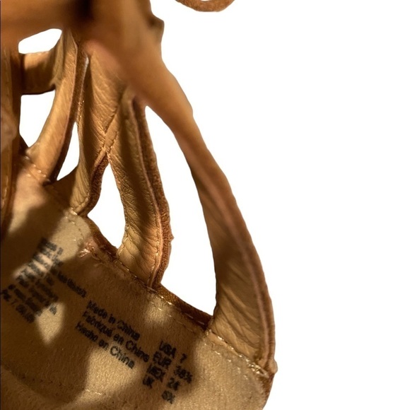 Brash Sexy Lace Up Cut Out Sandy Brown Suede Block Heel Sandal Back Zip Bootie 7 - Picture 10 of 13